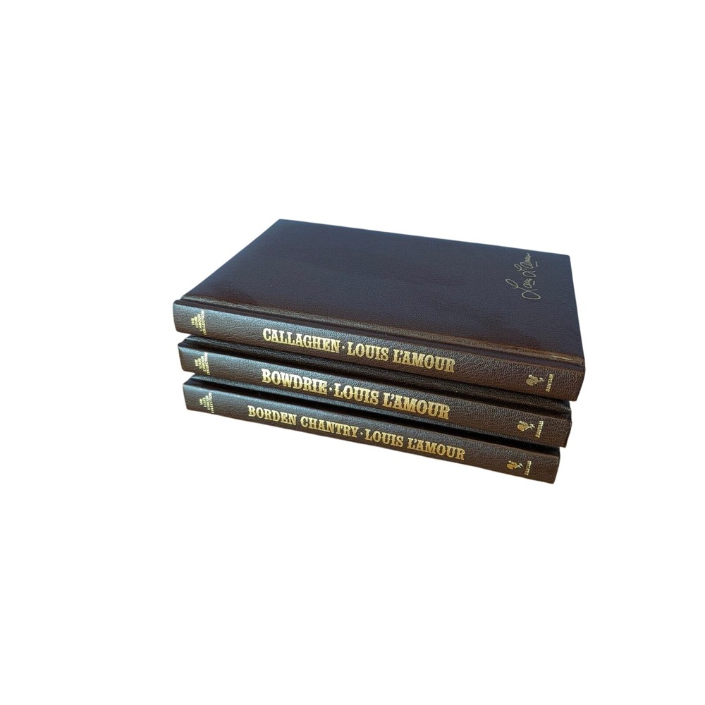 Louis L'Amour Collection Vintage 1980s Hardcover Book Lot Callaghen Bowdrie 3pc